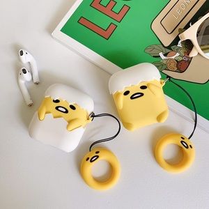 Cute Pan Fried Egg AirPods Case Cover with Pendant